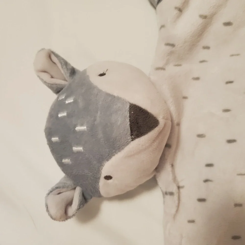 Target Cloud Island Gray White Fox Lovey Security Blanket Plush Knotted Corners
